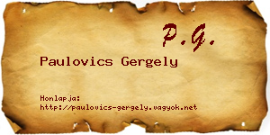 Paulovics Gergely névjegykártya